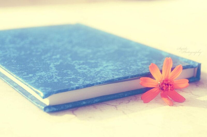 Blue Book with Flower