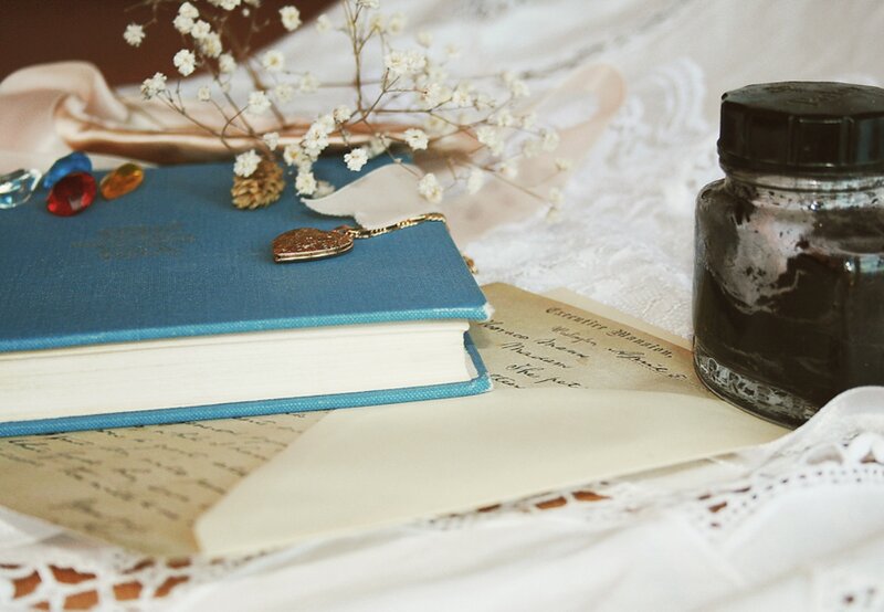 Blue Book with Inkwell