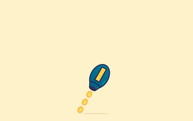 blue bottle dropping coins