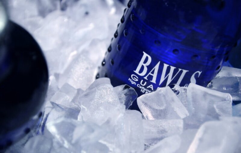 Blue bottle in ice