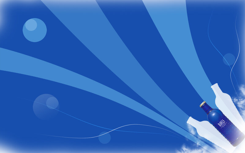 Blue bottle with abstract background