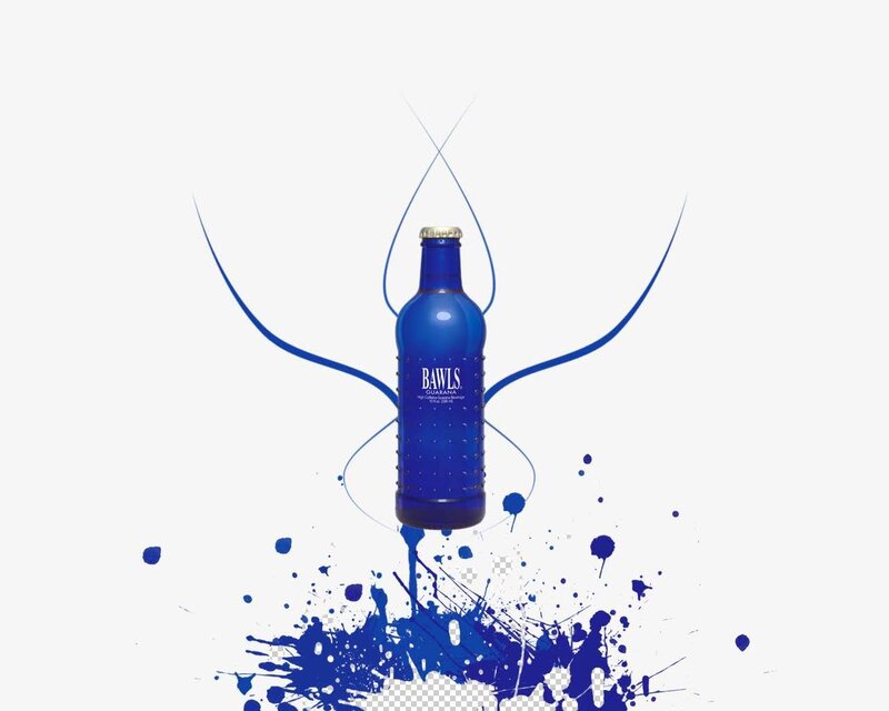 Blue Bottle with Splashes