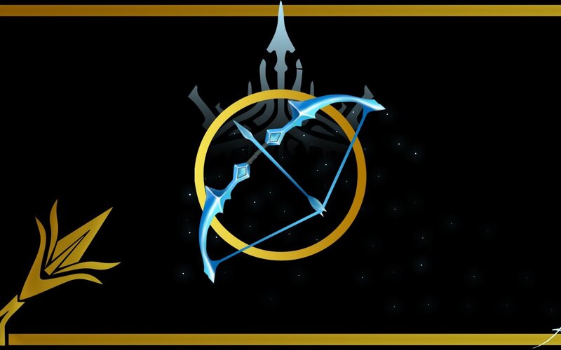 Blue Bow and Arrow Symbol