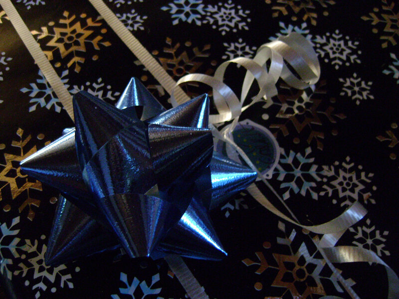 Blue Bow on Gift