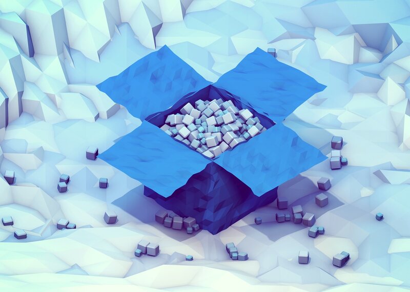 blue box with cubes