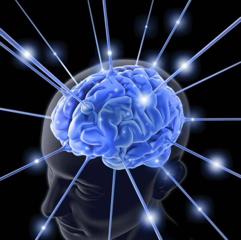 blue brain with energy beams
