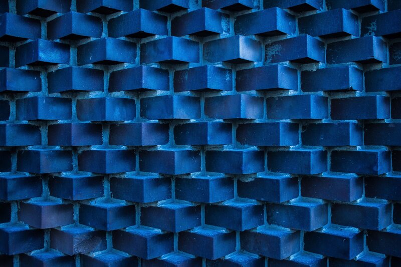 Blue Brick Wall — Dark, Photograph
