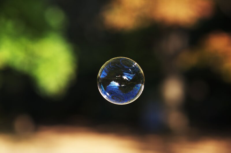 Blue Bubble in Air