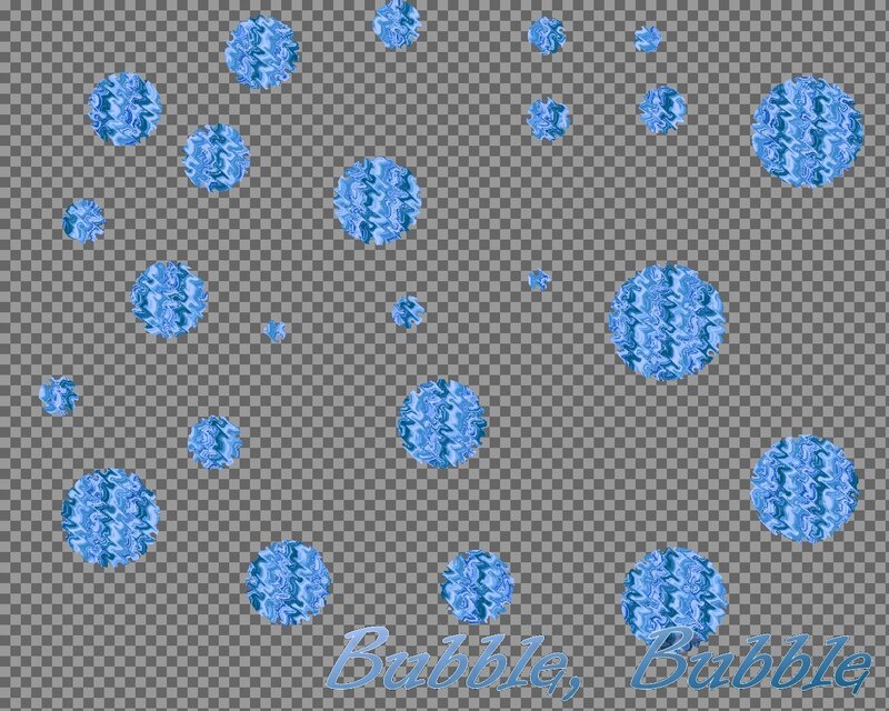 Blue bubble pattern with text