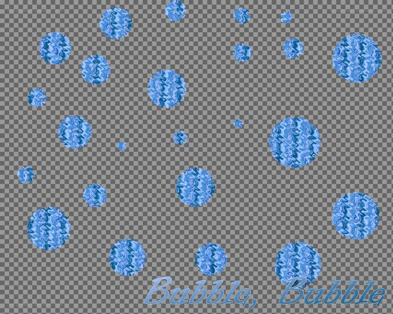Blue bubble pattern with text