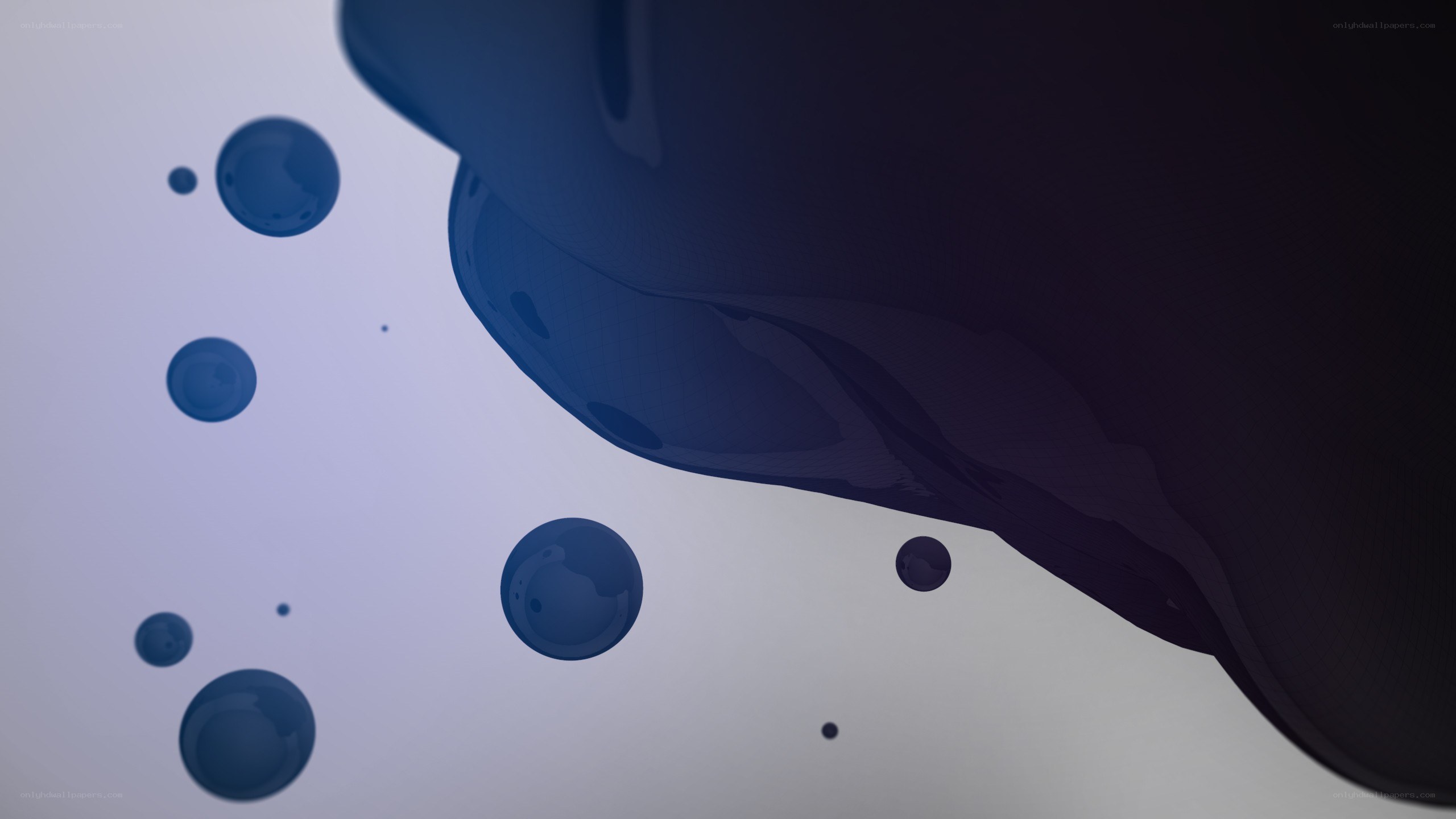 blue bubbles floating in space