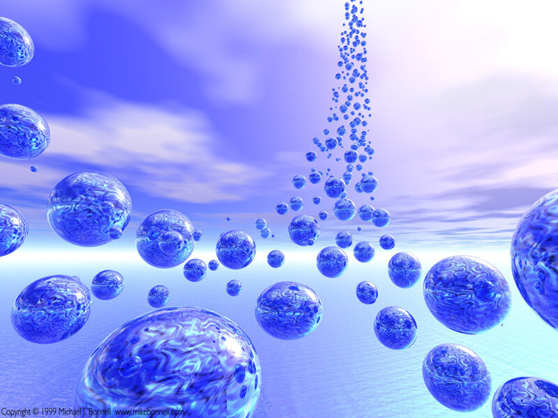 Blue bubbles in a digital sky
