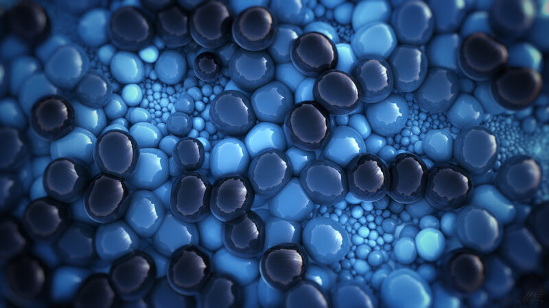 Blue Bubbles in Cluster