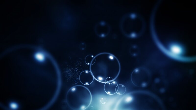 blue bubbles in dark space