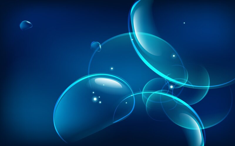 Blue Bubbles in Dark Space — Serene