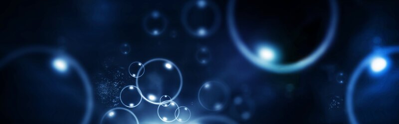 blue bubbles in dark space