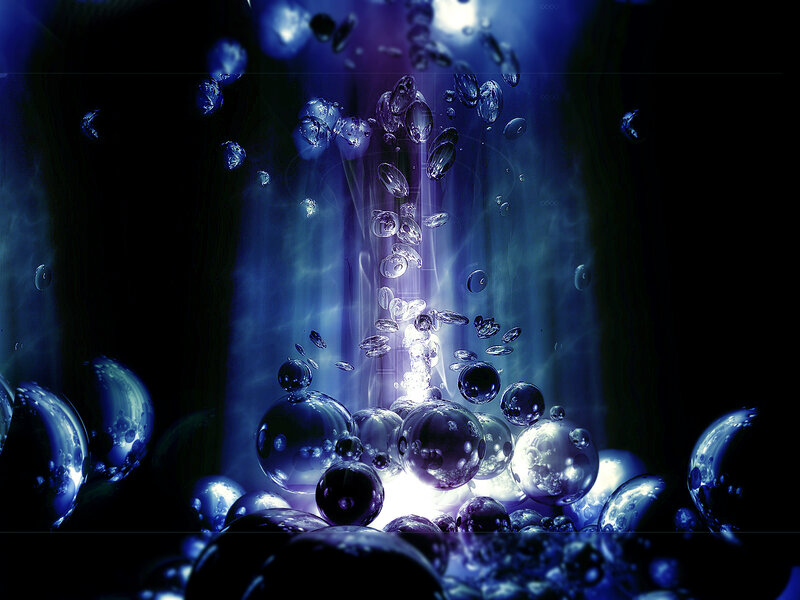 blue bubbles in light