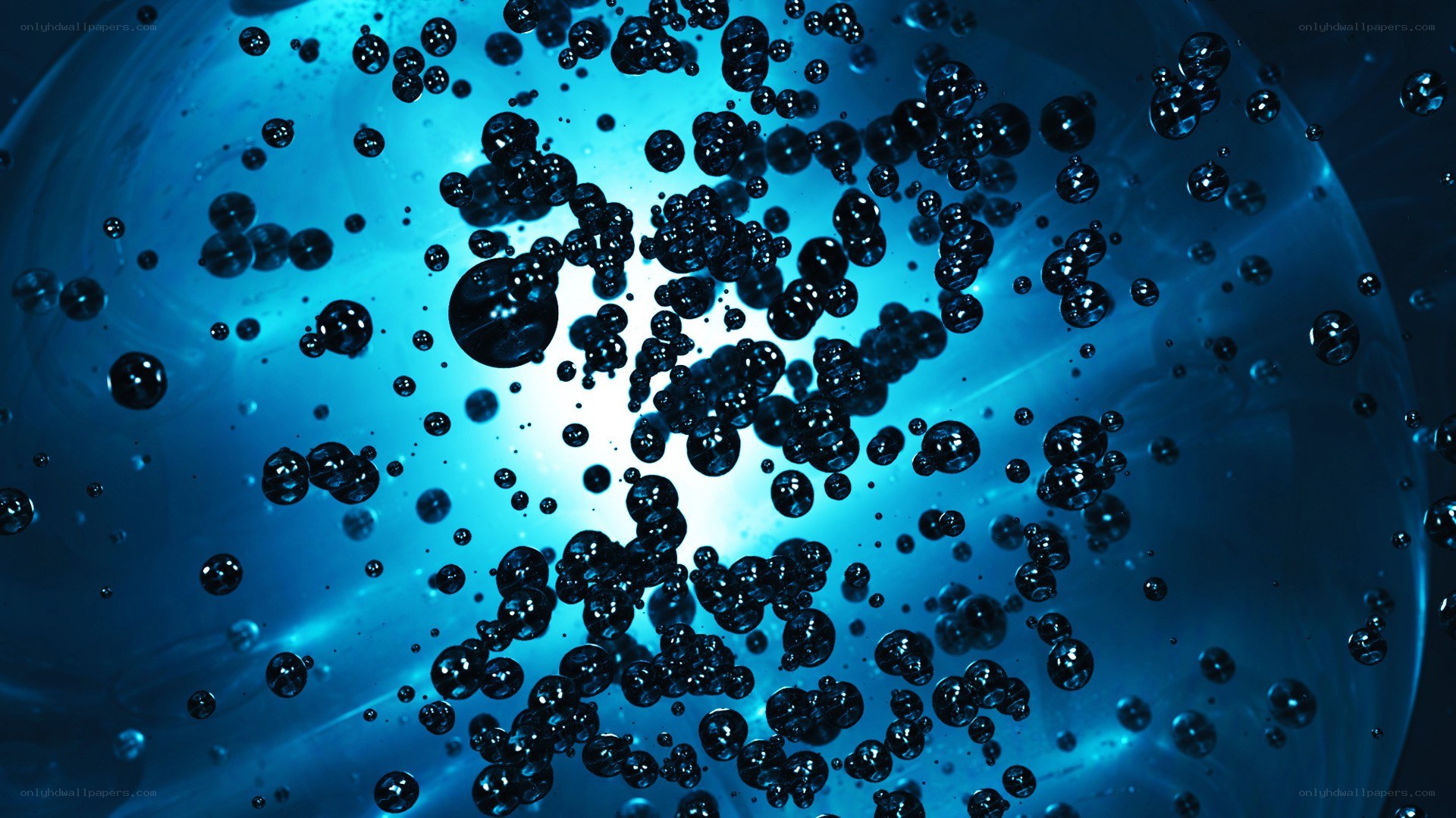 blue bubbles in liquid