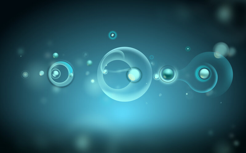 blue bubbles in motion