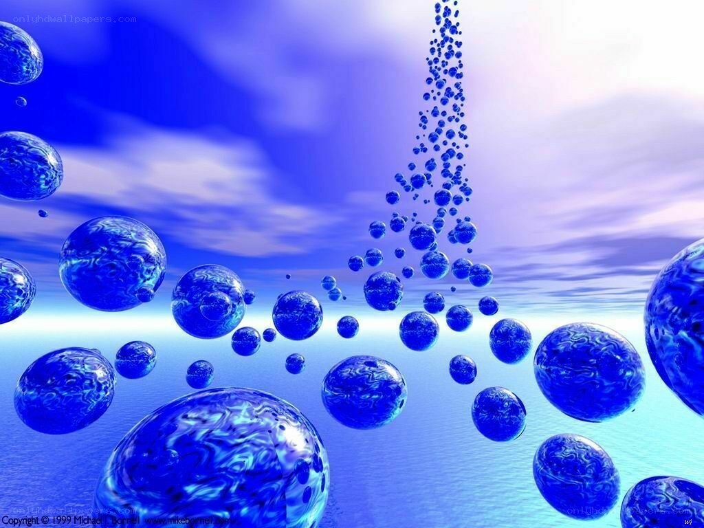 blue bubbles in sky