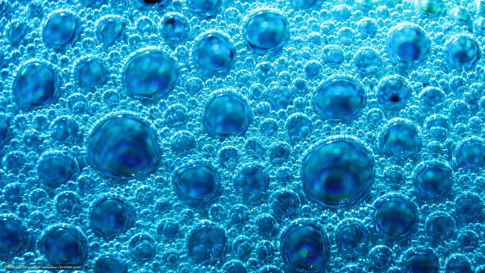 Blue bubbles in water