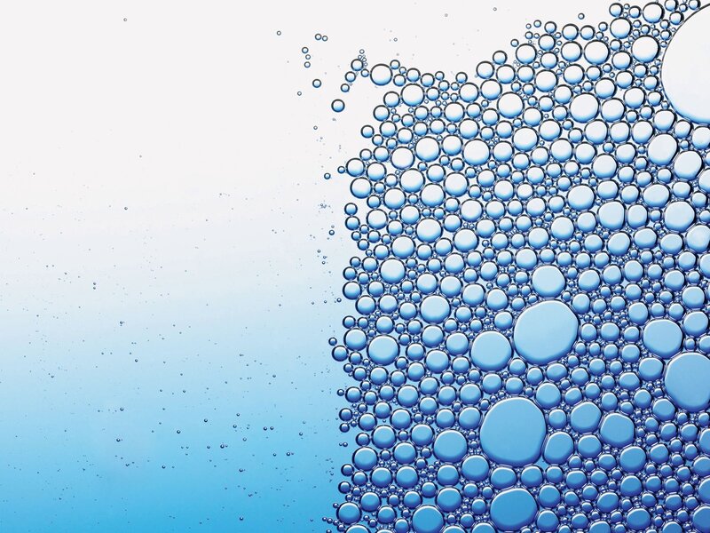 blue bubbles in water