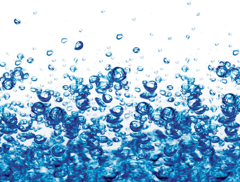 blue bubbles in water