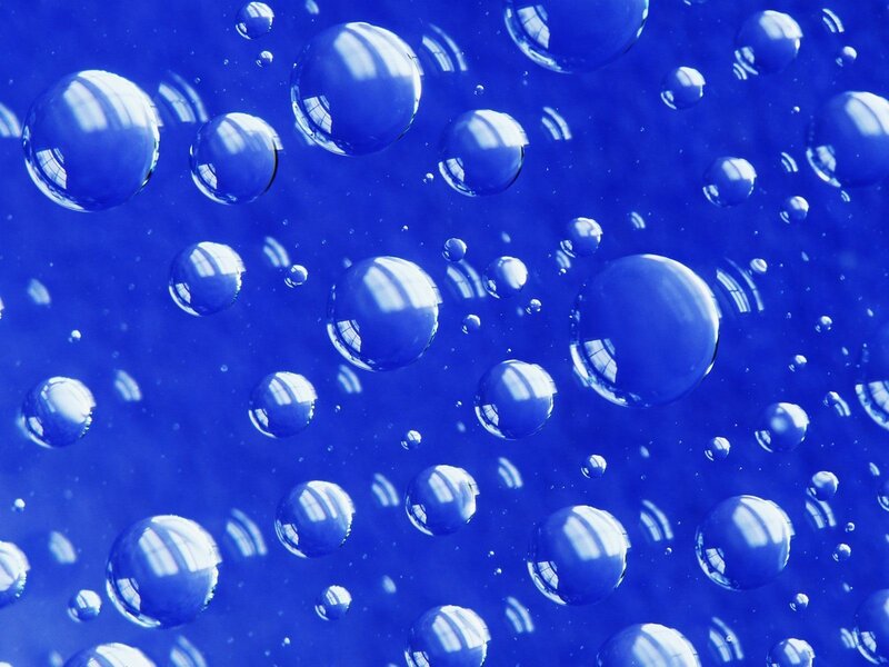 Blue bubbles on a blue surface