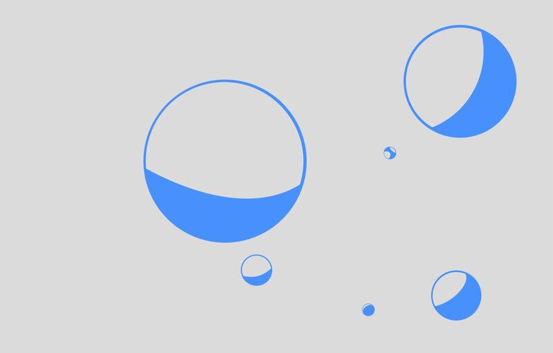 Blue Bubbles on Gray