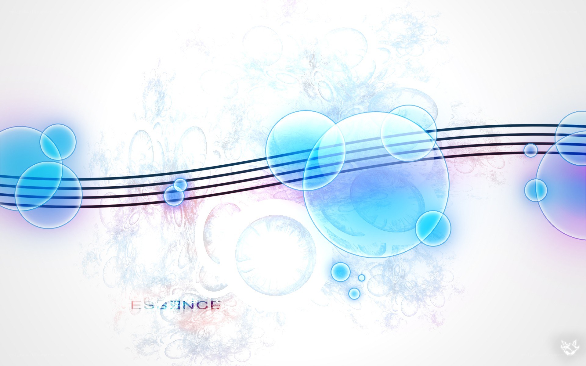 blue bubbles on music staff