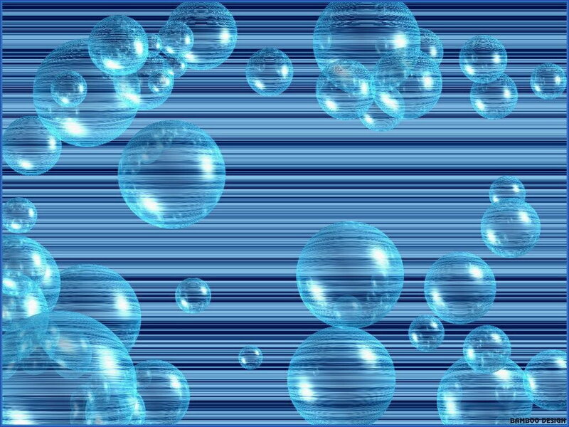 Blue Bubbles on Striped Background — Calm