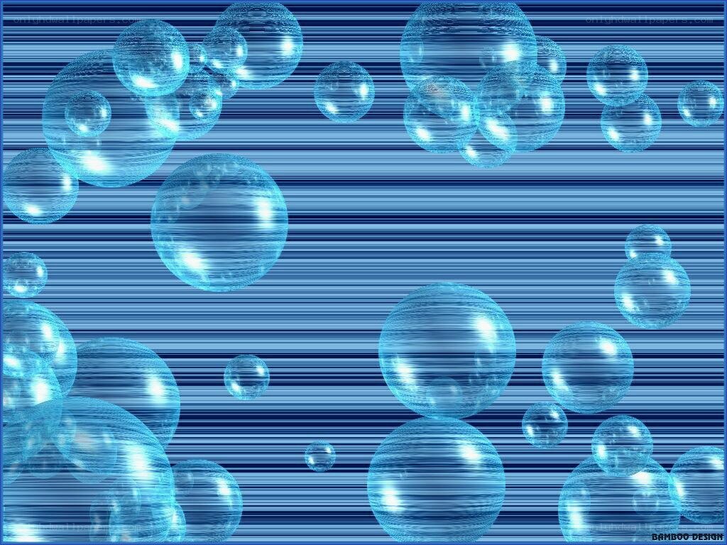 Blue bubbles on striped background