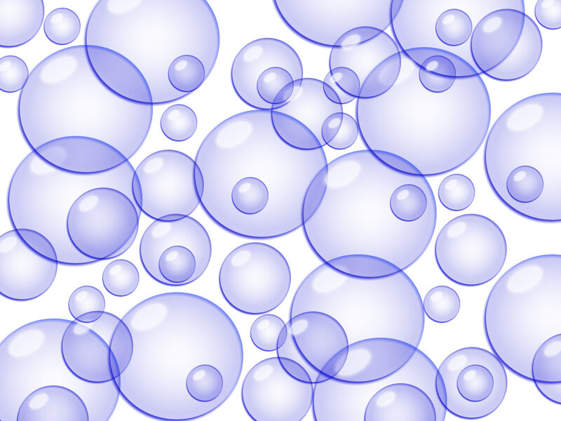 blue bubbles on white background