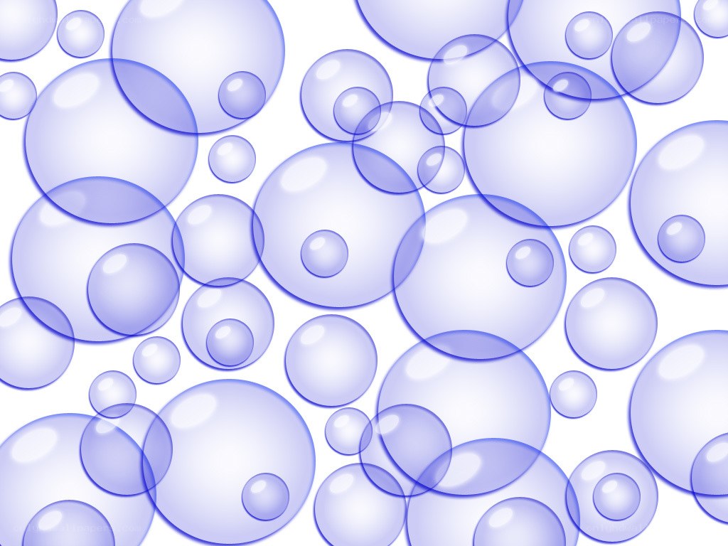 blue bubbles on white background