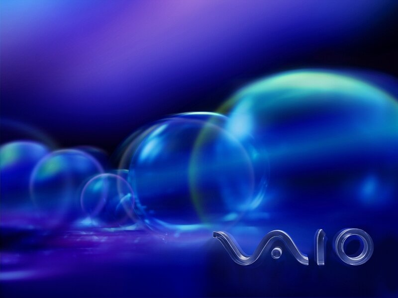 Blue bubbles with VAIO logo