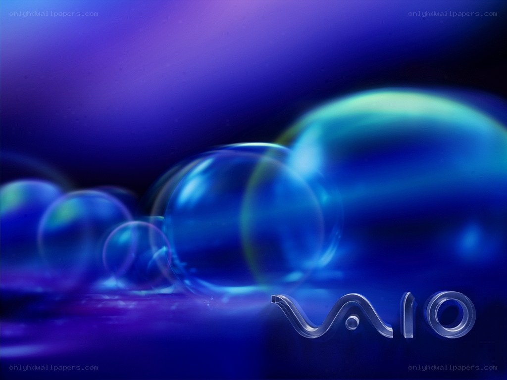 Blue bubbles with VAIO logo