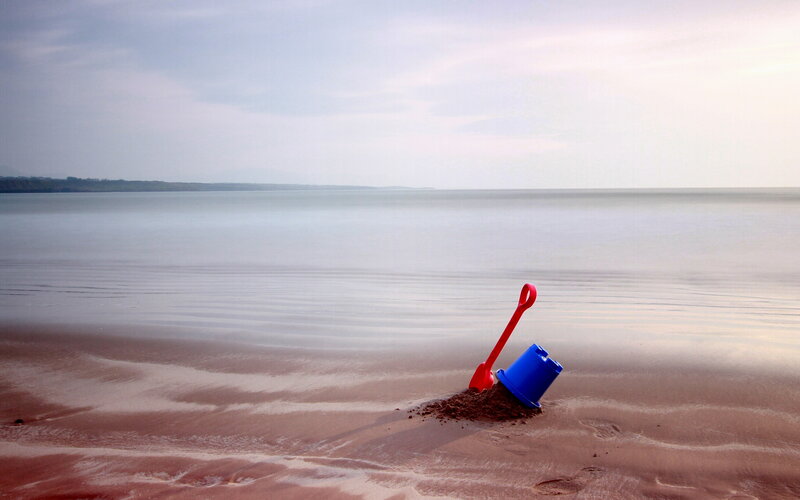 Blue Bucket and Red Shovel