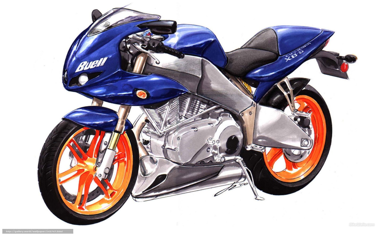 Blue Buell XB-6 motorcycle