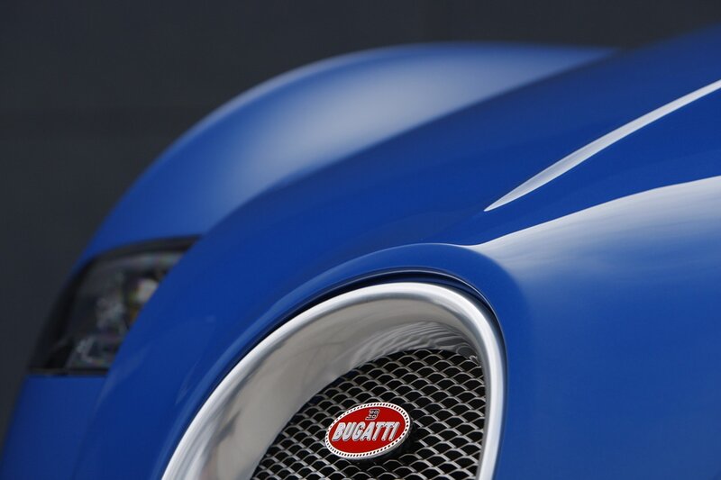Blue Bugatti Car — Dramatic
