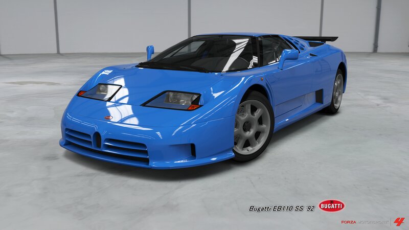Blue Bugatti Car