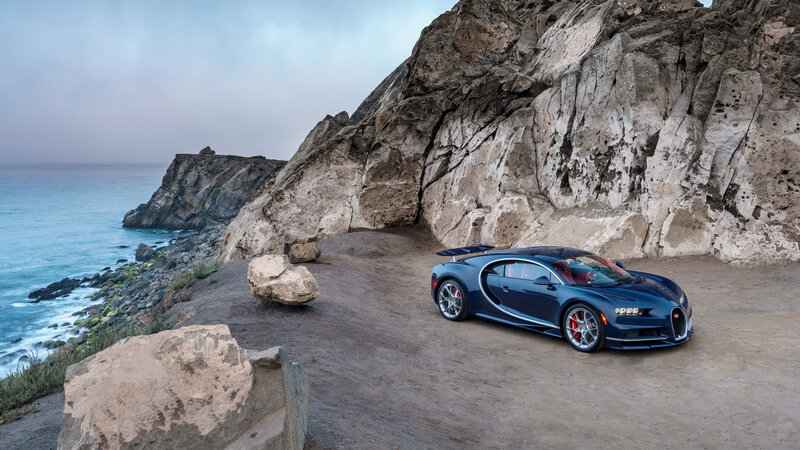 Blue Bugatti Chiron — Dramatic, Afternoon, Photograph, Car