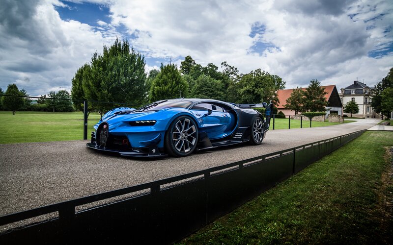 Blue Bugatti Chiron — Dramatic, Afternoon, Photograph