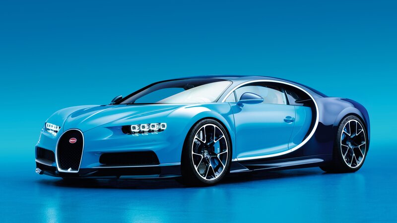 Blue Bugatti Chiron — Dramatic, Photograph