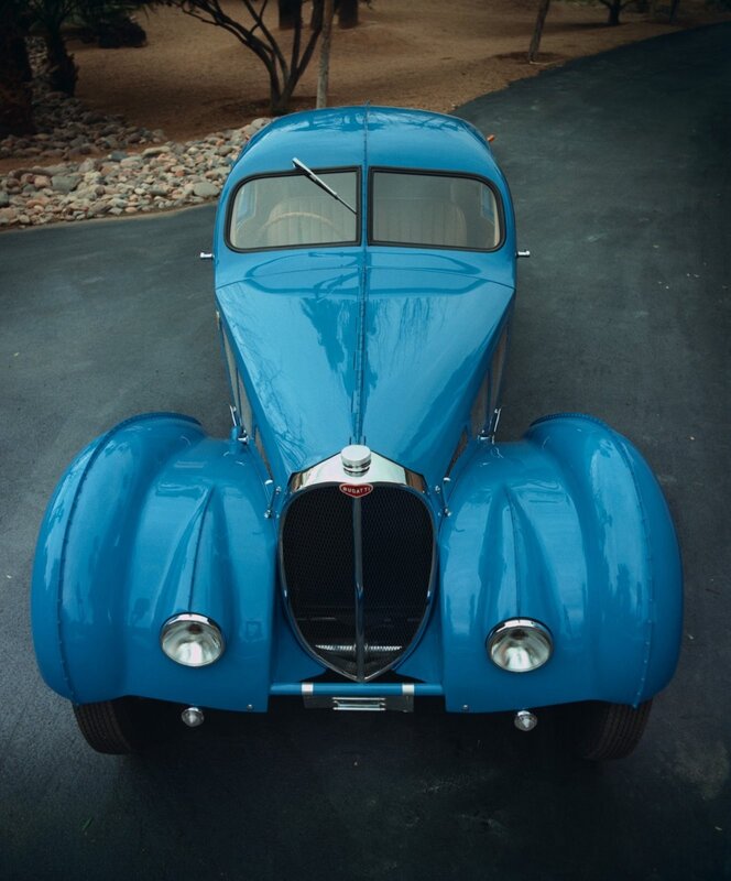 Blue Bugatti classic car