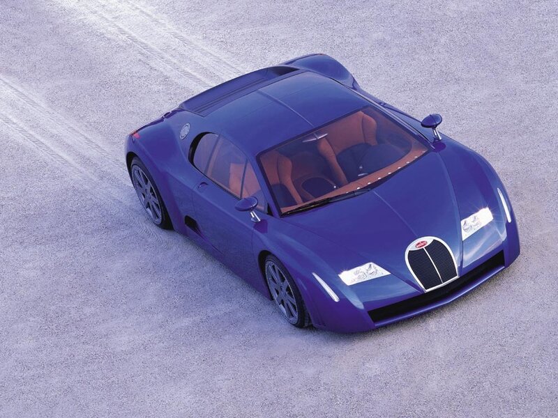 Blue Bugatti concept car