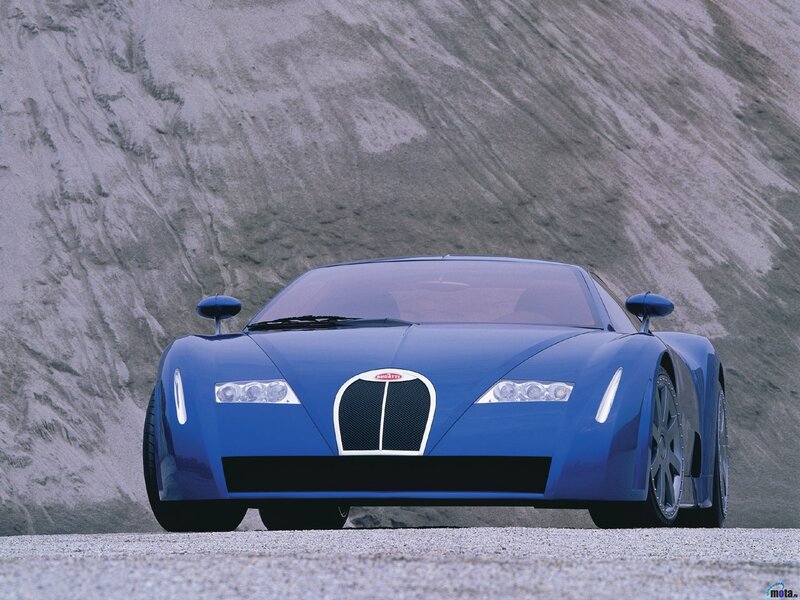 Blue Bugatti concept car