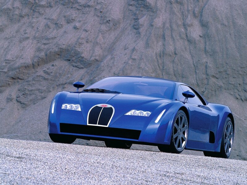 Blue Bugatti Concept Car — Dramatic