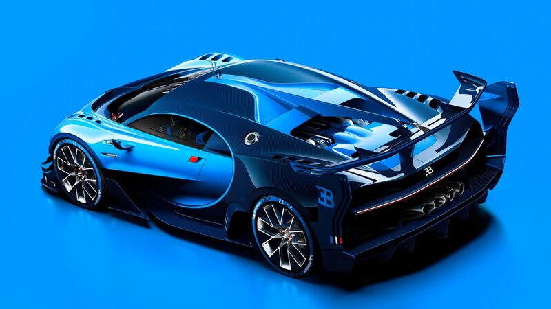 Blue Bugatti Hypercar — Sleek, Futuristic