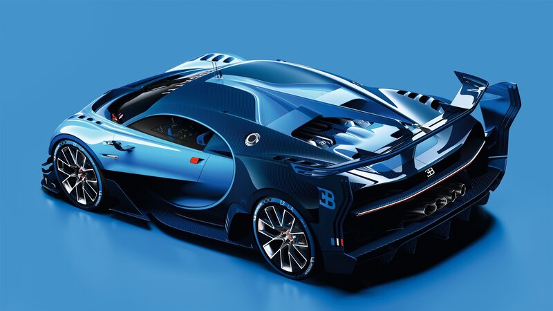 Blue Bugatti Hypercar — Sleek