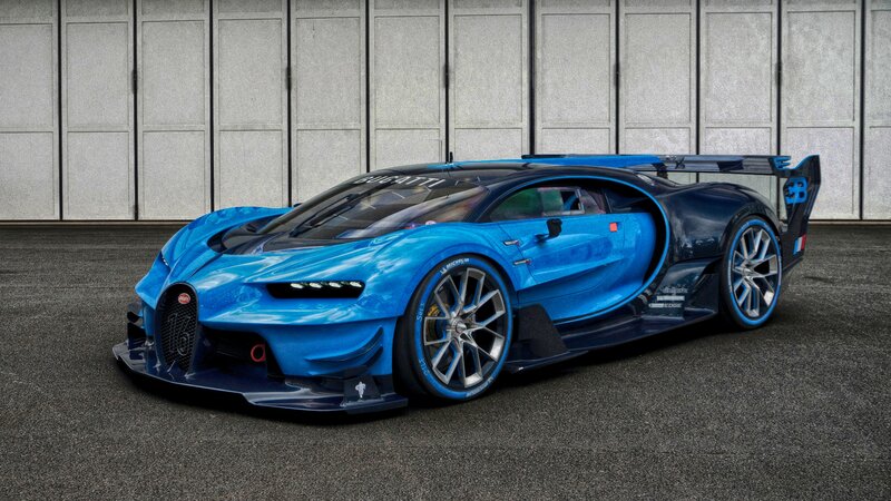 Blue Bugatti Race Car — Dramatic, Photograph, Race Car